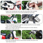 LinkMejor Motorcycle Handlebar Helmet Lock Aluminum Alloy Anti Theft Lock with Stainless Steel Cable Brake Lever Safety Lock for Street Motor Scooters