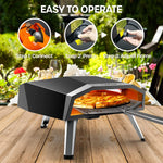 [US Direct] ECOWELL EPO160 16" Pizza Stove Outdoor Oven with Outside Stone/Peel Infrared Thermometer and Portable Waterproof Cover Pizza Oven