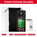 LinkMejor HT605 HT605S Digital Anemometer Wind Speed Temperature Humidity Meter Backlight Data Hold MAX/MIN
