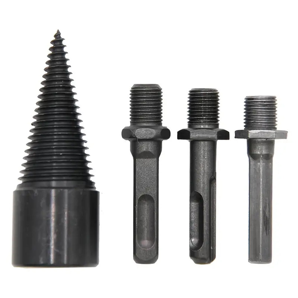4PCS 32mm Black With Replaceable Handle Firewood Drill Bit Hand Electric Drill Electric Hammer Machine With Round Handle Square Handle Electric Tools For Broken Wood