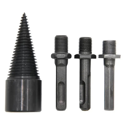 4PCS 32mm Black With Replaceable Handle Firewood Drill Bit Hand Electric Drill Electric Hammer Machine With Round Handle Square Handle Electric Tools For Broken Wood