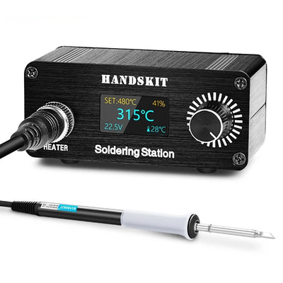 LinkMejor T12 Mini Soldering Station 72W Digital Soldering Iron Kit AC 100-240V DC 12-24V 180-480C OLED Display Portable Home Repair Tool EU Plug