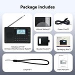 Retekess V115P Portable Shortwave Radio AM FM SW LW WB Rechargeable Digital Tuner 1800mAh Battery Wireless Connection TF Card Recording Flashlight Sleep Timer Alarm Clock