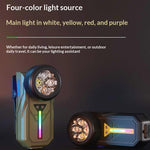 LinkMejor K370 Magnetic LED Keychain with 4 Color LED Headlamp Gesture Control 90° Rotation Waterproof Design Type-C Rechargeable Camping Flashlight