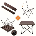 IPRee Portable Foldable Camping Side Table with Aluminum Alloy Scroll X-Frame for Outdoor Picnics, BBQ, Beach, and Travel