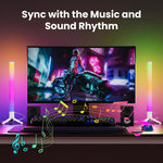LinkMejor 2Pcs Smart RGB LED Light Bars 360° Surround Lighting Music Sync Bluetooth APP Control Timer LED Ambient Lamp Gaming Room Decorations