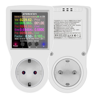 LinkMejor Digital Wattmeter EU Plug 220V AC Power Meter Electricy consumption Energy Meter Power Kilowatt Wattage Electricity Meter