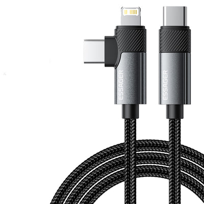 LinkMejor ES-X59 65W Type-C to Type-C+iP Cable PD Fast Charging Data Transmission Copper Core Line 1M/2M Long for iPhone 15 Plus 14 13 for Huawei Pura 70 Ultra for Xiaomi Civi 4 Pro
