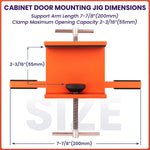 Cabinet Door Mounting Jig Support Arm and Clamp Integrated Aluminum Alloy Body Heavy Duty Tool for Cabinets with Face Frame or Frameless Supports Positions Levels