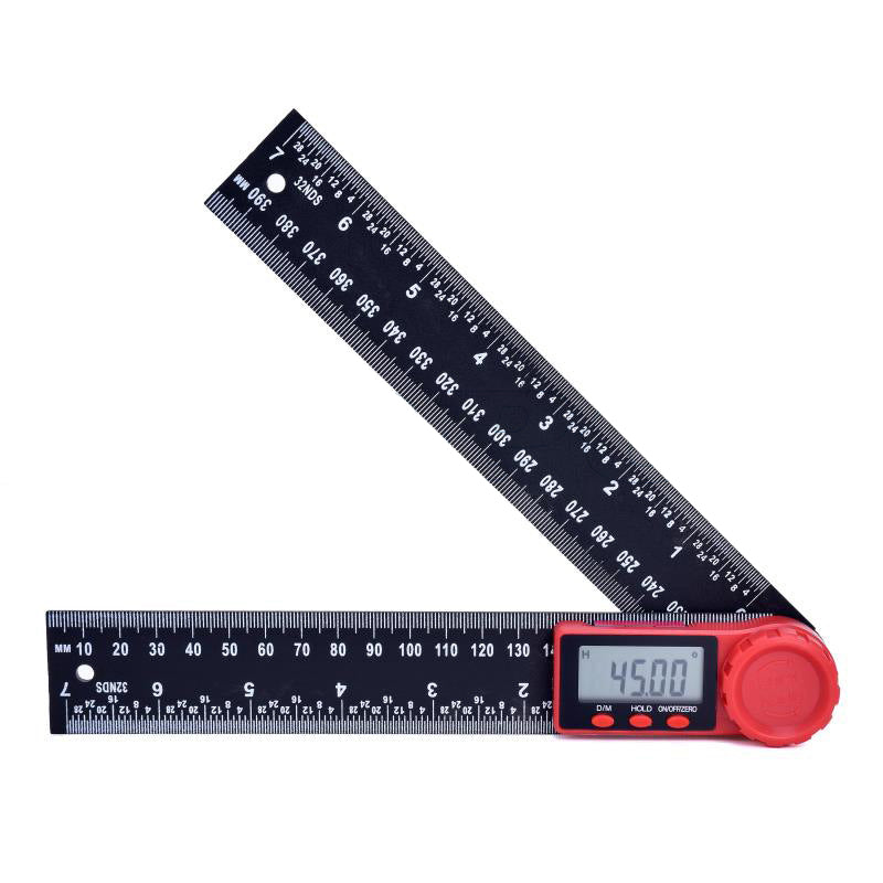 LinkMejor 200mm/300mm 360° LCD Display Carbon Fiber Digital Angle Ruler Inclinometer Electron Goniometer Protractor Angle Finder Meter Measuring Tool