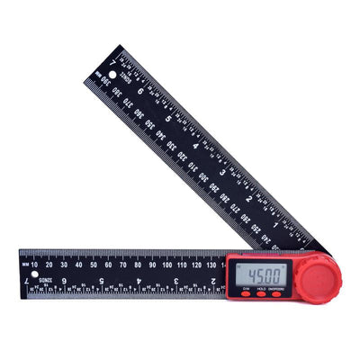 LinkMejor 200mm/300mm 360° LCD Display Carbon Fiber Digital Angle Ruler Inclinometer Electron Goniometer Protractor Angle Finder Meter Measuring Tool