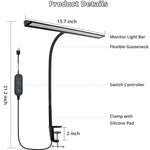 LinkMejor Desk Lamp with Clamp 25 Lighting Modes Eye-Caring USB Powered Flexible Gooseneck Adjustable Color and Brightness Timer Function Energy Efficient for Office Home Reading Study