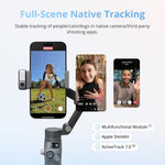 LinkMejor Osmo Mobile 8 Smartphone Gimbal Stabilizer 3-Axis Built-In Tracking Audio Light 10H Battery Extension Rod Tripod Vlog Kit
