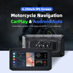 6.25inch Wireless CarPlay Moto Android Auto Portable Digital Dashboard GPS Motorcycle Navigation Display GPS Remote Control TPMS