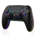 JZ-5005 RGB Wireless Controller with Hall Trigger and Joysticks SUpport 6-Axis Gyro Turbo Vibration for PS5 Slim PC Steam Deck