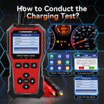 Konnwei KW341 6V 12V 24V Automotive Lead-Acid Battery Tester Analyzer for Cars Motorcycles Truck
