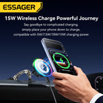 LinkMejor ES-ZJ40 15W Magnetic Wireless Car Charger 360° Rotation Metal Dashboard Mount for Phone Strong Magnet Fast Charging Car Accessory