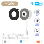LinkMejor W40 WIFI Smart Window Glass Camera 3MP HD Full Color Night Vision Motion Two-Way Audio Anti-Glare Bluetooth Household Surveillance Camera for Indoor Outdoor