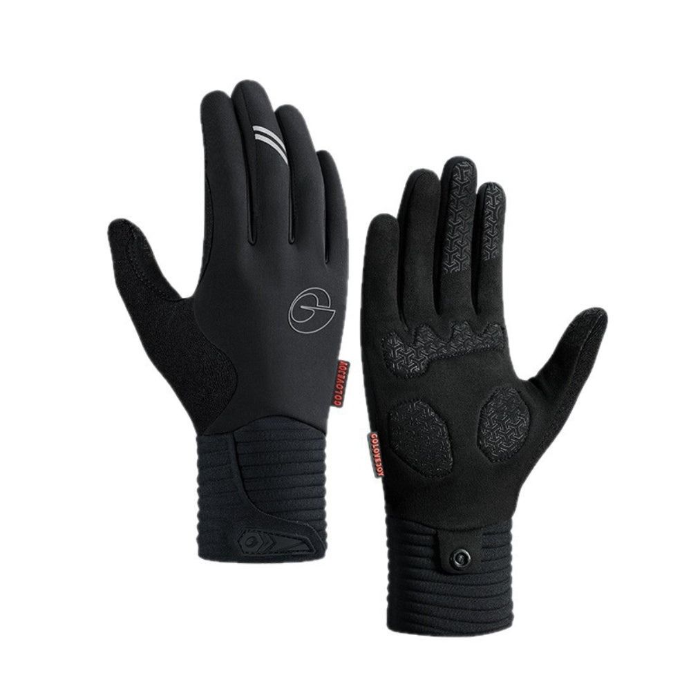 Golovejoy Winter Cycling Gloves for Men Women Outdoor Sports Windproof Waterproof Fleece Warm Non-slip Shock Absorption Bike Gloves