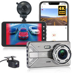 X20 4K Dual Dash Cam 4inch Touchscreen Car Camera with WiFi App 170° Wide Angle ADAS BSD Night Vision 24H Parking Monitor G-Sensor