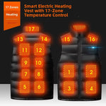 LinkMejor 17 Zones Heated Vest USB Charging Winter Warm Down Sleeveless Jacket Outdoor Thermal Clothing Top for Men Women