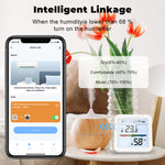 Smart Wifi bluetooth/Zigbe Temperature Humidity Sensor with Backlight Real-Time Monitoring High Accuracy Adjustable Stand Compatible with Tuya Smart Smart Life Amazon Alexa Google Home