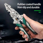 Foldable Wire Stripper Multifunctional Crimping Pliers Anti Slip Handle Metal Construction Precision Cutting Electrical Tool Adjustable Wire Diameter Scale Markings