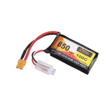 LinkMejor 7.4V 850mAh 100C 2S LiPo Battery XT30 Plug for RC Drone