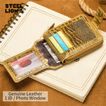 Ekphero Mens Wallet Genuine Leather Crocodile Pattern Short Coin Purse Luxurious High-Quality Multi Slot Thick Anti-Theft Card Bag
