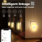 2-in-1 Tuya Smart WiFi LED Night Light PIR Motion Sensor EU/US/UK Plug Plug-in Wall Lamp Warm White Lighting Timing Function Voice Control with Alexa Google Home Assistant