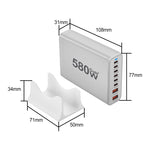 [GaN Tech] Bakeey YMX-580W 580W 8-Port USB PD Charger 2USB-A+6USB-C PD QC Fast Charging Desktop Charging Station EU Plug US Plug for iPhone 16 16 Pro 15 14 13 Pro Max for Xiaomi MIX Flip2 for HUAWEI for SAMSUNG
