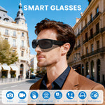 AI Smart Camera Glasses 8MP 1080P HD 156 Languages AI Translation Voice Assistant Touch Control UV400 Eye Protection Long battery Bluetooth Sports Camera for Safety Recording