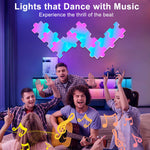 [EU Direct] Elfeland 9Pack RGBIC Puzzle Quantum Light Panels DIY Splicing Wall Lights with Music Sync APP & Remote Control Gaming Atmosphere Lamp
