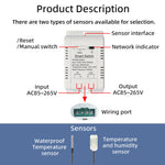 Tuya Zigbe Smart Temperature Humidity Switch Controller 20A 3800W with Waterproof Sensor Automation Timer APP Remote Voice Control with Alexa Google Home