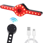 LinkMejor X8 Wireless Remote Bike Turn Taillight 400mAh Battery 7 Light Modes Type-C Rechargeable IPX5 Waterproof Smart Brake Sensing Loud Warning Bicycle Rear Light for Night Safe Cycling