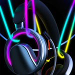MS-B16 RGB Gaming Headset Wireless bluetooth 6.0 Headphone 40mm Drivers Detachable Mic Low Game Delay Openwork Design Over-Head Gamer Headphones