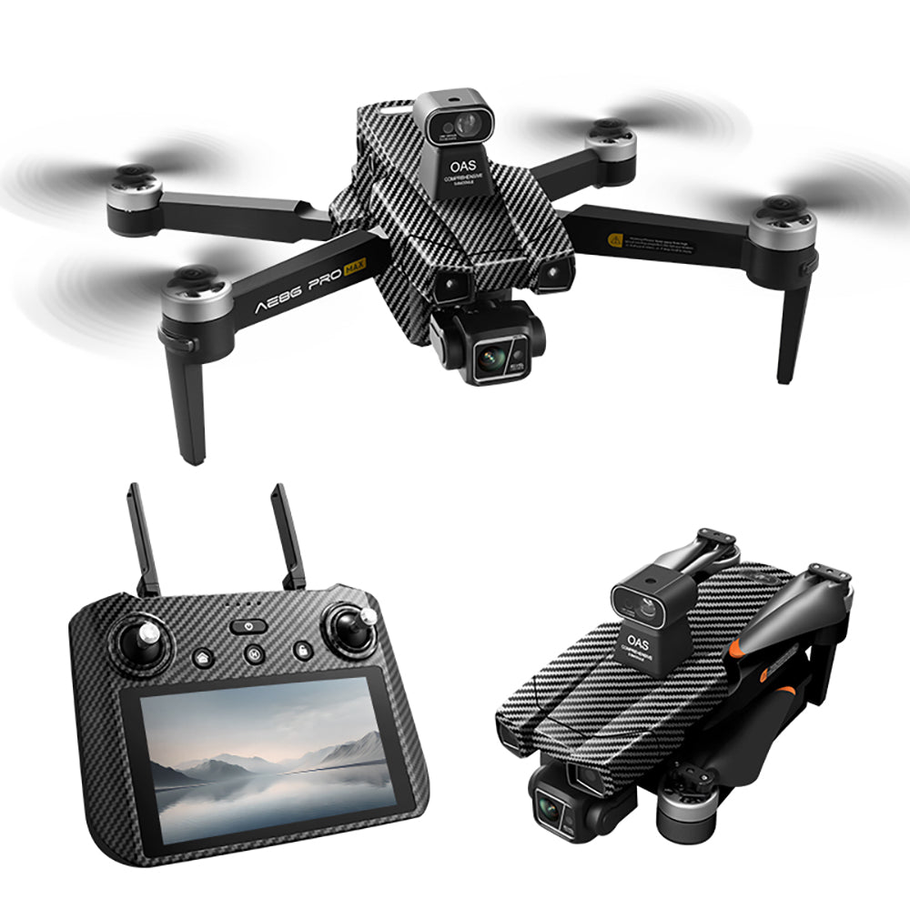 AE86 PRO MAX GPS 8KM 5G Repeater Digital FPV with 4K HD Camera 3-Axis EIS Gimbal 360° Obstacle Avoidance Touchable LCD Screen Controller Brushless Foldable RC Drone Quadcopter RTF