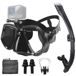 Snorkeling Gear For Adults 3 in 1 Adult Snorkel Set with Camera Mount &Earplugs 100% Dry Top Anti-Fog No Leak Professional Snorkel Mask Women&Men Swimming Scuba Diving