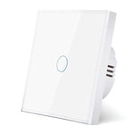 LinkMejor 1 Gang 86 Type Smart Wall Touch Switch Tempered Glass Panel Single Live Wire Waterproof Heat Resistant LED Indicator
