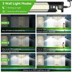 Elfeland Outdoor Split LED Solar Light Waterproof Motion Sensor 7 Lighting Modes With Remote Control 3 Meter Cable for Landscape Patio Garden Lighting