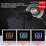 LinkMejor HV-13 Electric Heated Vest - 13 Heating Areas Loose Fit for Unisex, USB Chargeable & Waterproof for Winter Outdoors