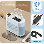 Comfook Portable Mini Desktop Ice Maker Quick 8/10 Solid Ice Cubes in 15 Mins Quiet & Compact for Home Office Camping Car Use