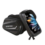 LinkMejor Bicycle Front Frame Separable Organizer Bag Waterproof Touch Screen Cycling Bag Triple Hoop Loop Fastening Bike Tube Bag for MTB Road