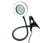 5X LED Magnifying Lamp Clip-On with USB Magnifier Adjustable Brightness and Color Temperature for Reading Beauty Crafts