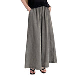 LinkMejor Womens Geometric Printed Wide Leg Pants Vintage Elastic Waist Straight Pleated Trouser Loose Fit