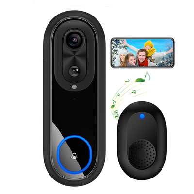 W5 2.4G/5G Tuya WiFi Video Doorbell HD 1080P Camera Wireless Smart Intercom Camera Night Vision Two-way Talk IP65 Waterproof 9000mAh Battery Visual Doorbell