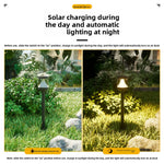 Elfeland 2Pcs LED Solar Lawn Light Warm Light Solar Charging Auto Light Control Waterproof IP65 Energy-Efficient Garden Light for Outdoor Decoration Pathway