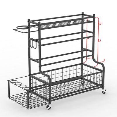 Carbon Steel 3 Tier Storage Rack Black Powder Coated Surface 102x93x40cm Heavy Duty Shelving Unit for Home Kitchen Office Garage Organization
