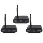 AU2410R2 1-to-2 Wireless Audio Transmitter and Receiver 15ms Low Latency 100m Range Hi-Fi Stereo Sound Support One to Many Plug and Play