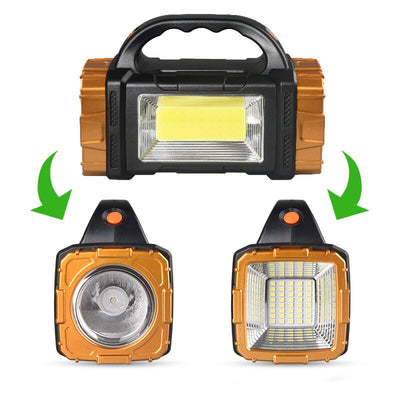 Solar Charging Powerful Spotlight With Strong Light Outdoor LED Flashlight Large Capacity Lithium Battery With Power Bank Function Portable Rechargeable Lamp Searchlight